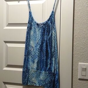 Calvin Klein spaghetti strap blue patterned tank